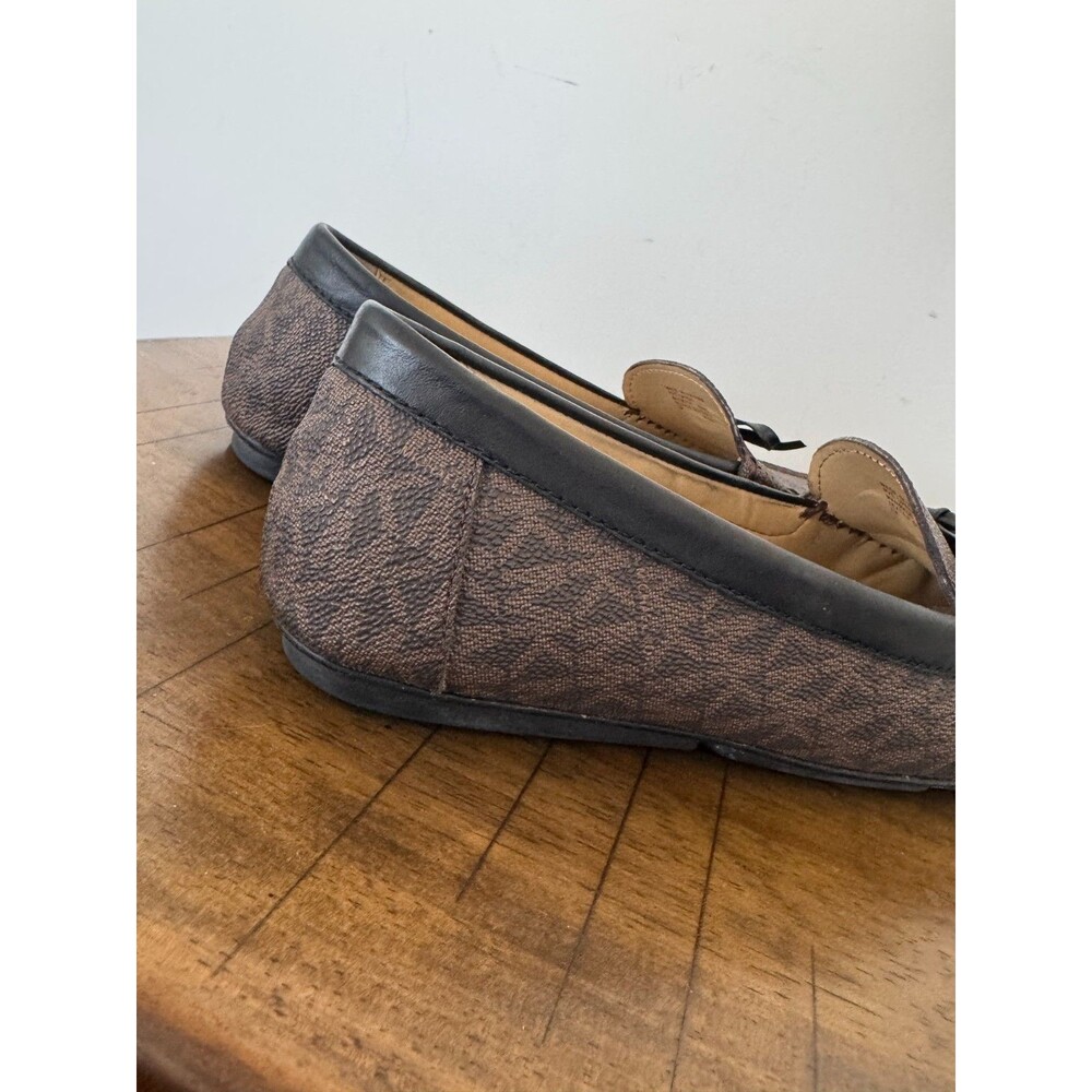 Michael Kors MK Logo Loafers Womens Size 7 Brown Monogram Slip On Flats - Picture 4 of 7